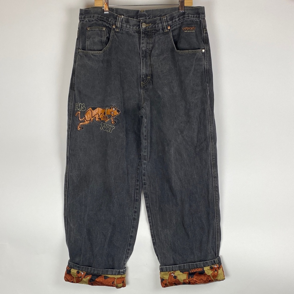 RARE VTG Iceberg History Denim Jeans Scooby Doo Tag 40 Runs 36
